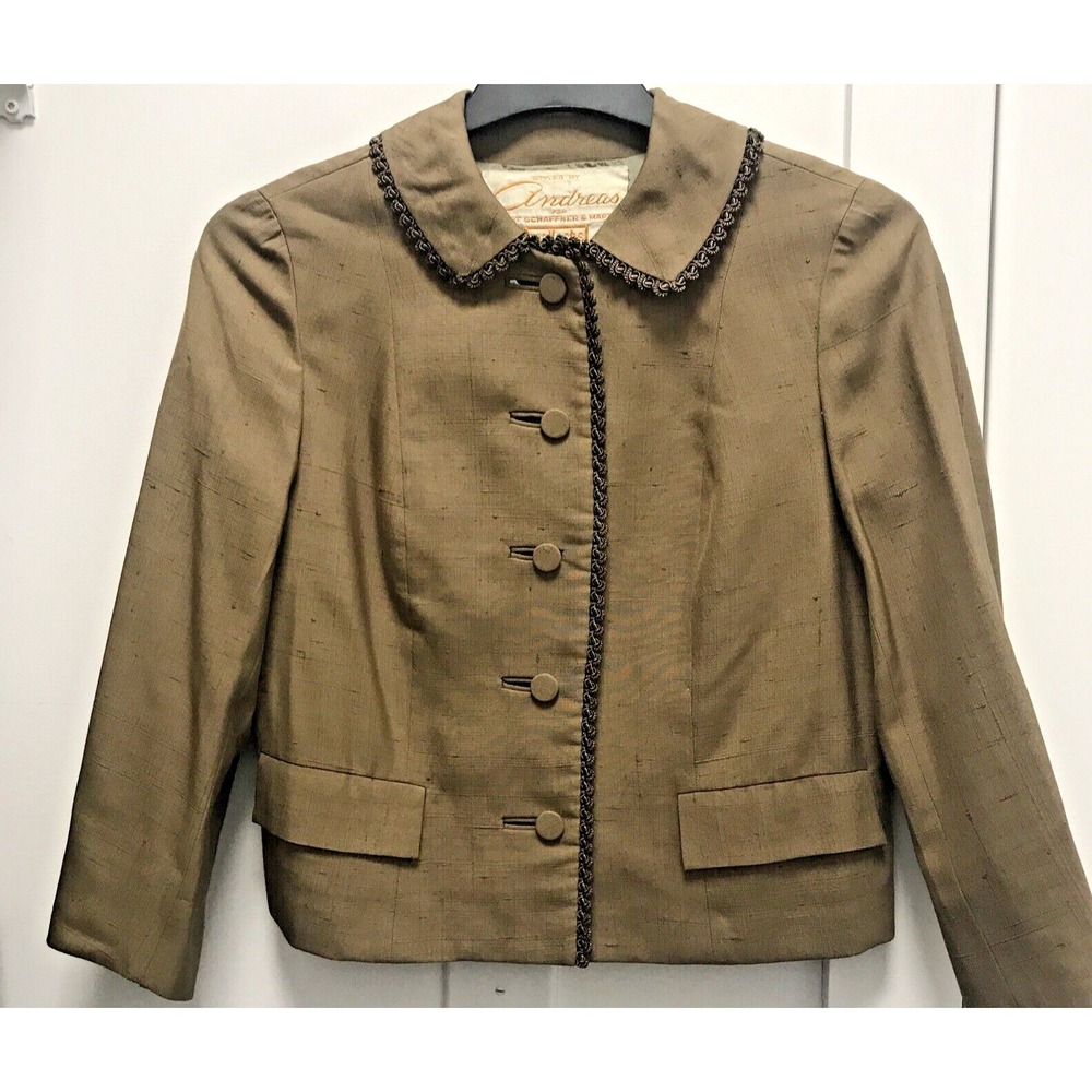Andreas For Hart Schaffer Marx Womens Unmarked PXS/S Vintage Silk Blazer